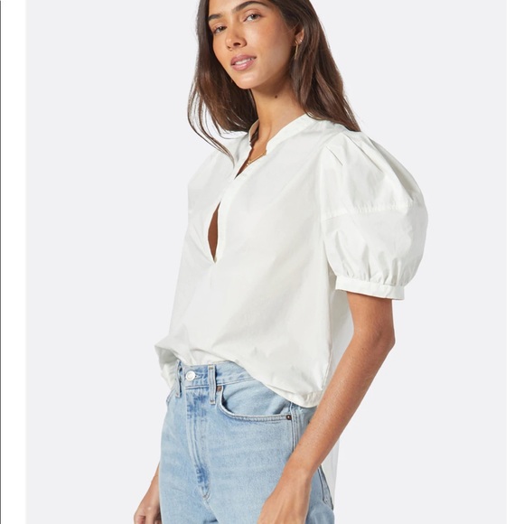 Joie ivory puff sleeve blouse - Picture 6 of 6